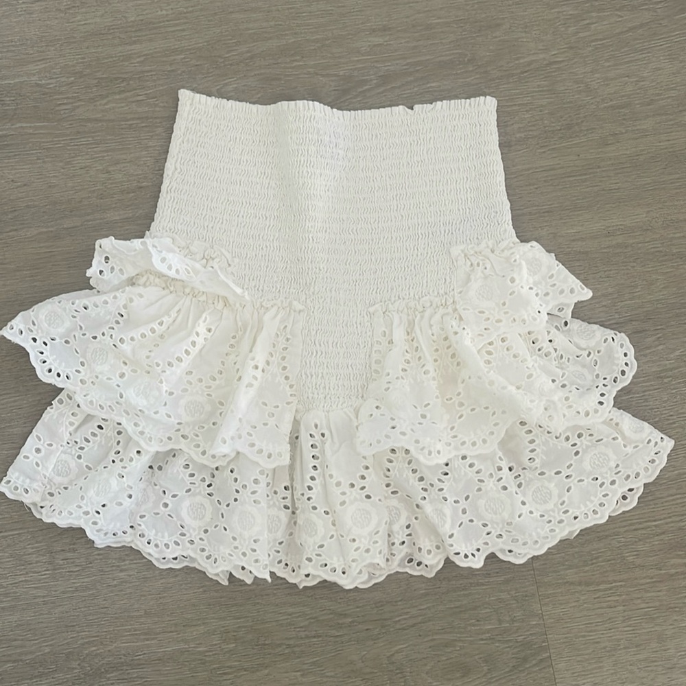 Forever 21 eyelet white mini skirt